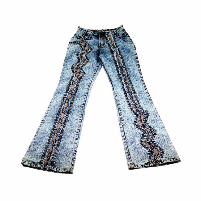 90s Lace Flare High Waisted Jeans