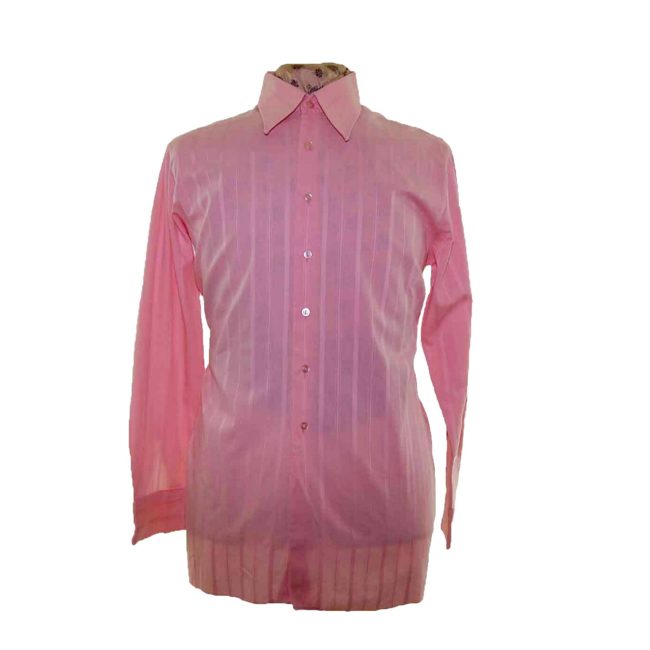 70s Pink Ribbed Long Sleeve Shirt
