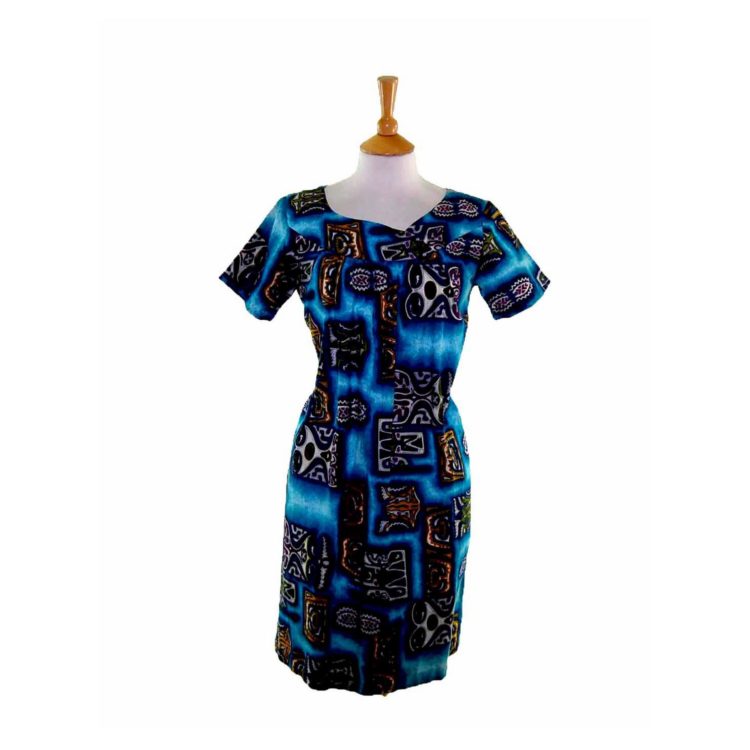 60s Hawaiian Print Shift Dress