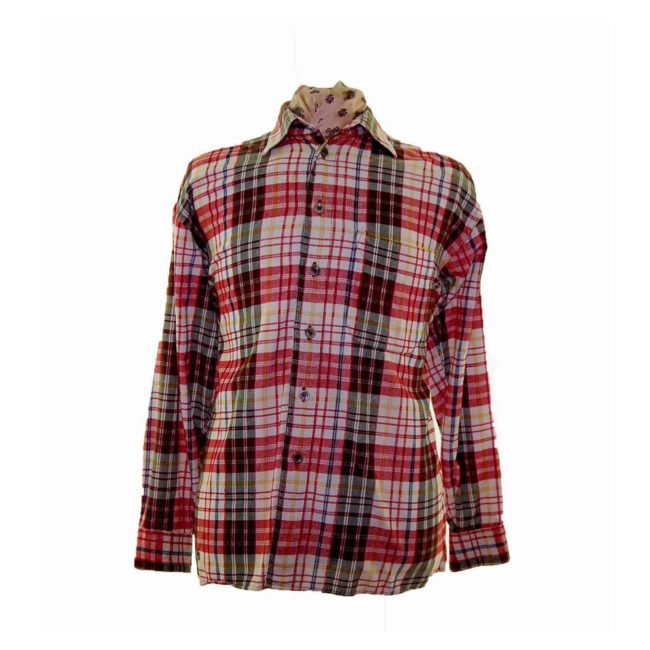 90s Red Checked Corduroy Shirt