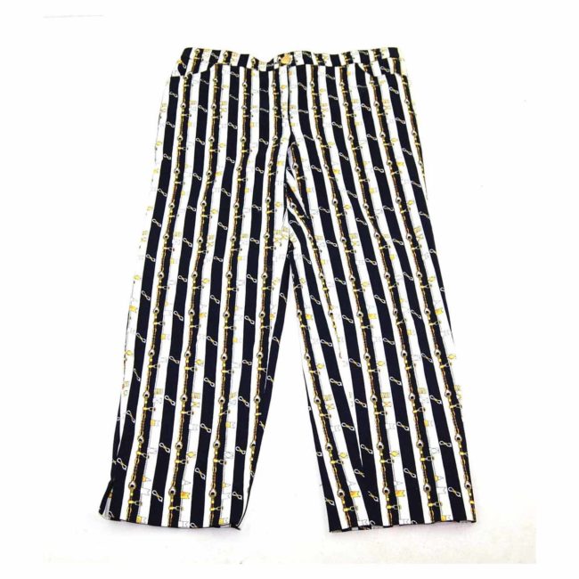 90s Striped Gold Chain Print Straight Jeans