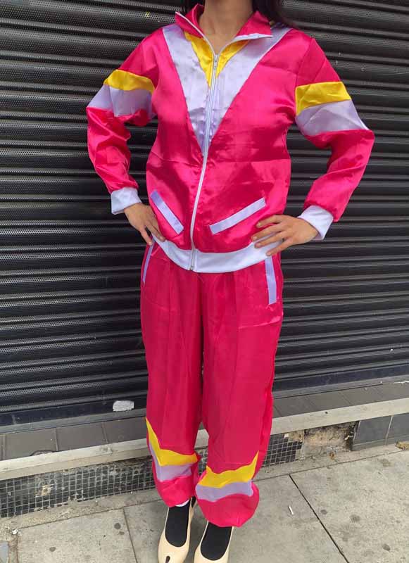 Ladies 80s Pink Scouser Shell Suit