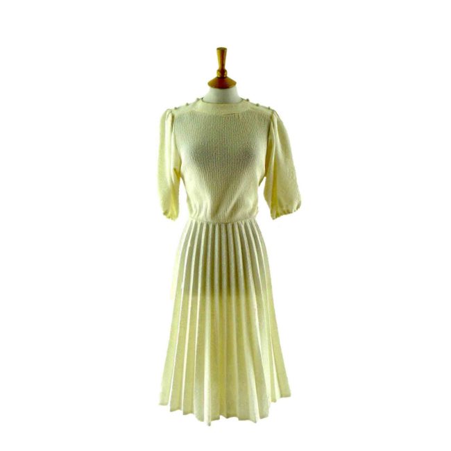 White 1980s vintage dress