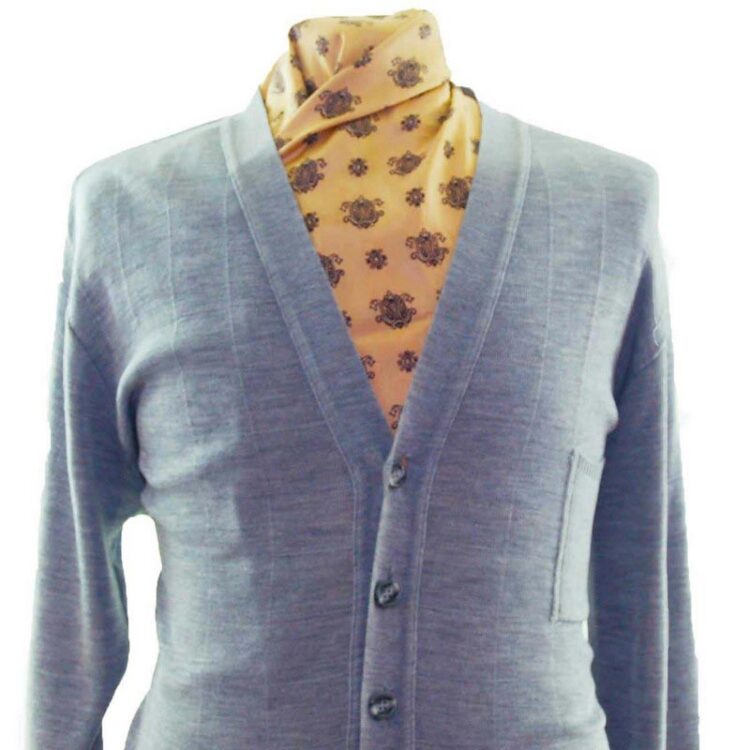 Mens Grey Cardigan UK L Blue 17 Vintage Clothing