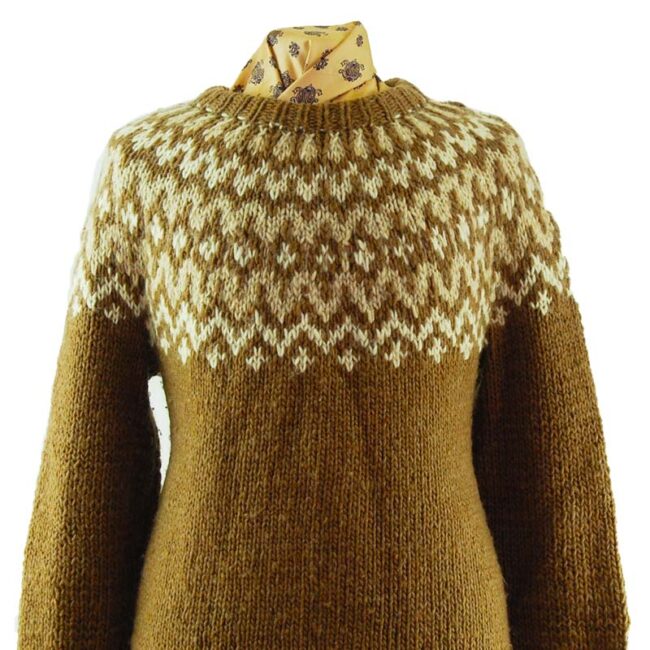 close up of Vintage Oversized Knit Sweater