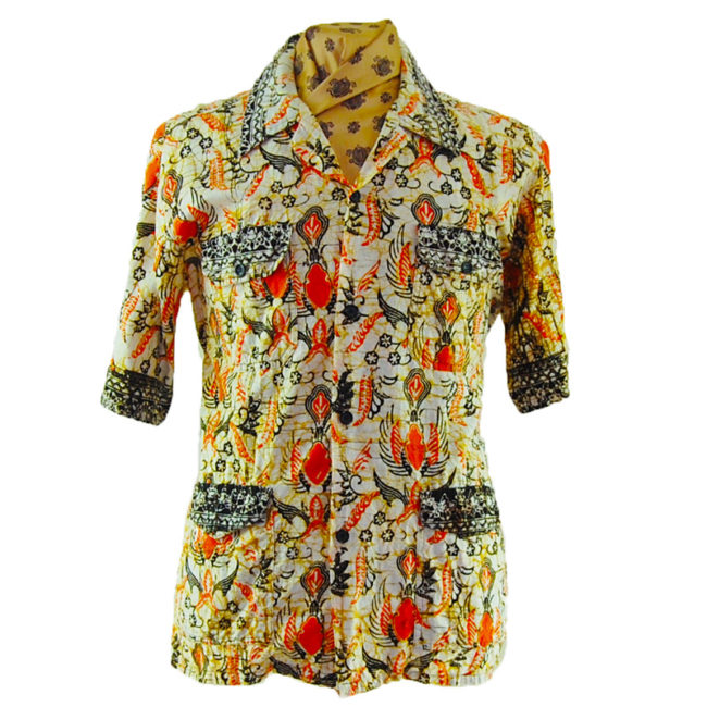 70s Egyptian Printed Short Sleeve Shirt