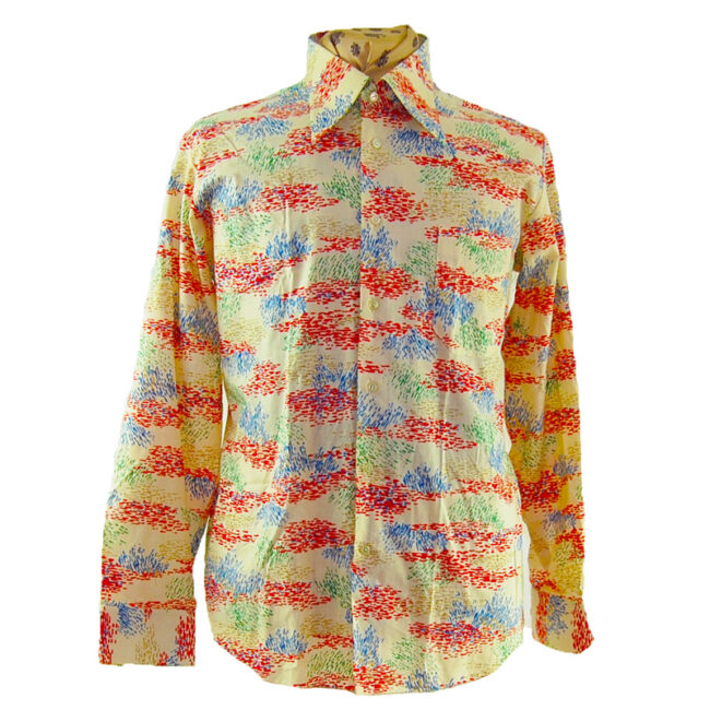 70s Mens Abstract Colour Slash Shirt