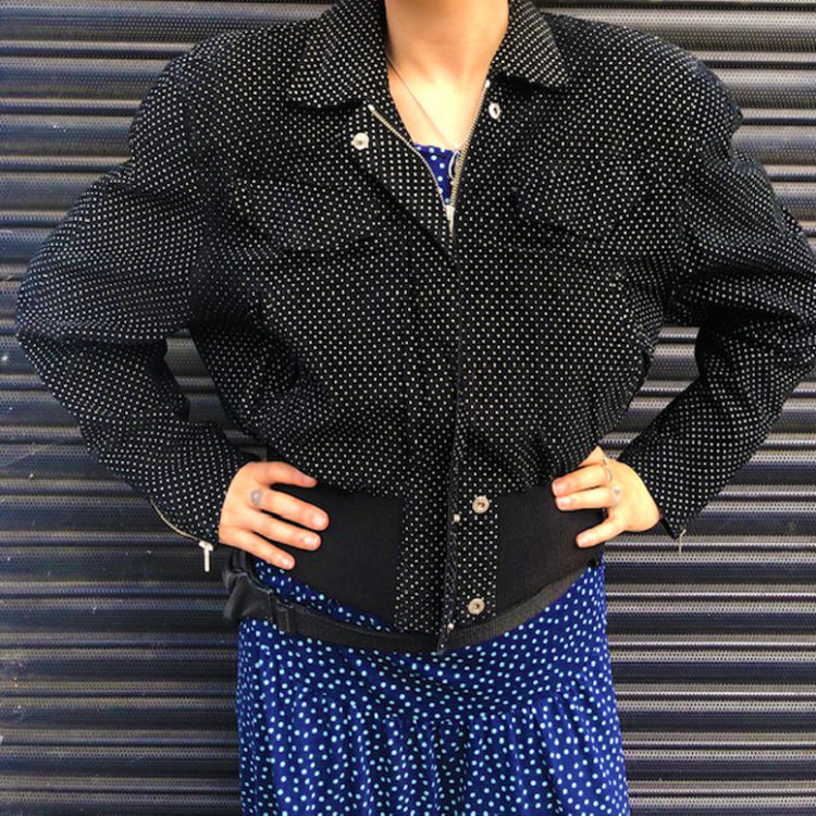 80s Thick Polka Dot Bomber Jacket80s Thick Polka Dot Bomber Jacket