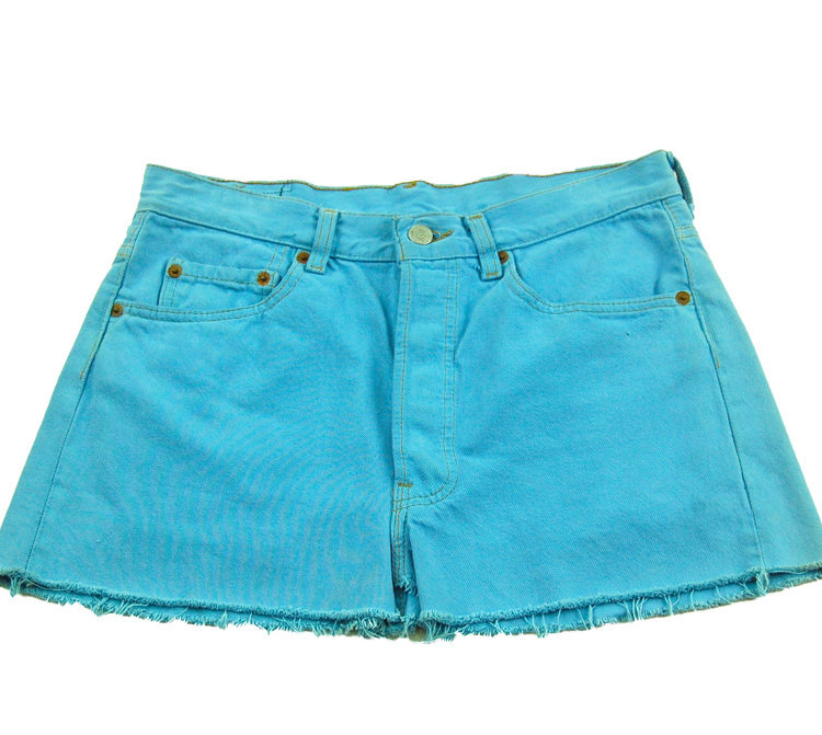 90s Baby Blue Denim Mini Skirt