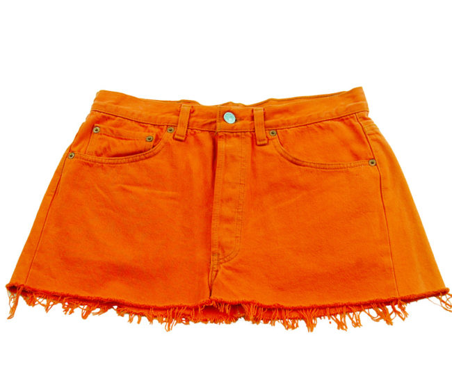 90s Levis Bright Orange Mini Skirt