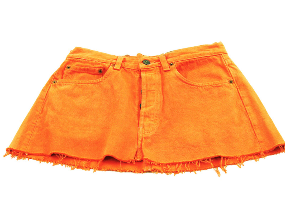 Burnt orange jean skirt outlet