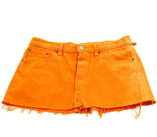 90s Levis Tangerine Coloured Mini Skirt