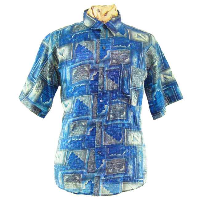 90s Random Picture Collage Silk Shirt