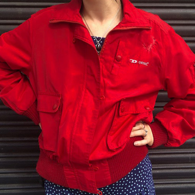 90s Red Diesel Waterproof Jacket