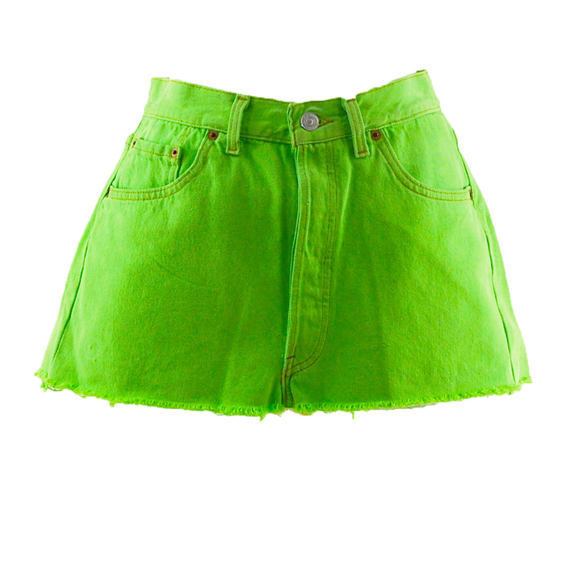 Levis 90s Neon Lime Green Skirt - UK 10 - Blue 17 Vintage Clothing