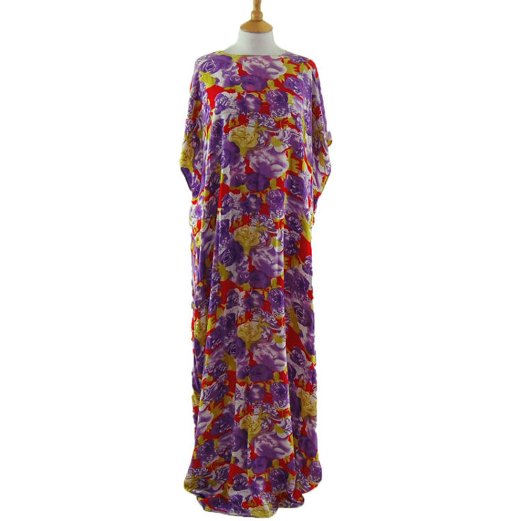 Purple Bat Wing Flowy Dress