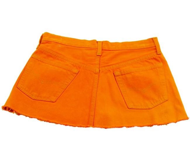 back of back of 90s Levis Bright Orange Mini Skirt