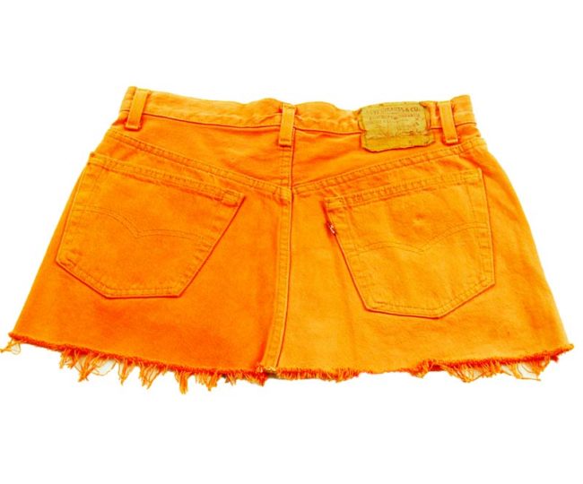 back of 90s Levis Orange Mini Skirt