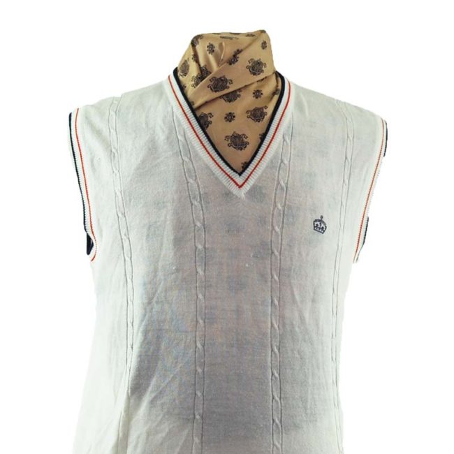 close up of 70s True Vintage Sorts Vest