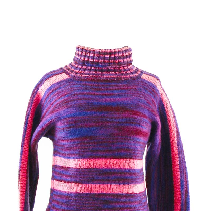 close up of 80s Purple Womens Winter Sweater