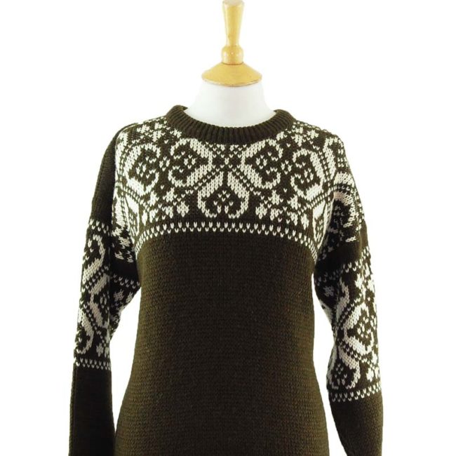 close up of 90s Norwegian Festive Jumper