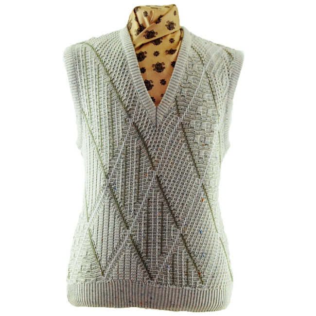 70s Crochet Argyll Patterned Vest