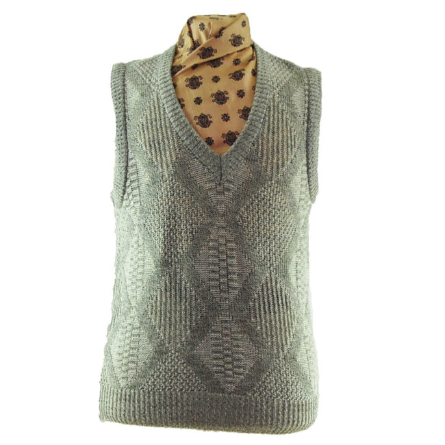 70s V-neckline Diamond Knit Vest