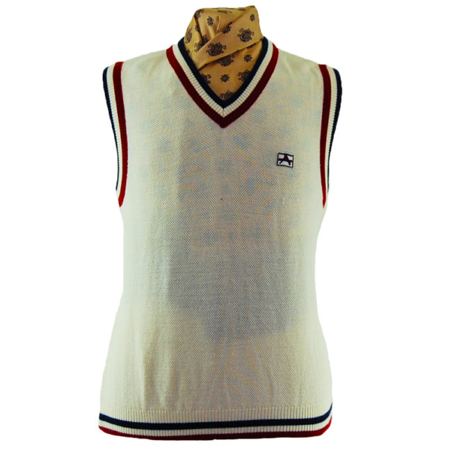 70s White Vintage Sports Vest