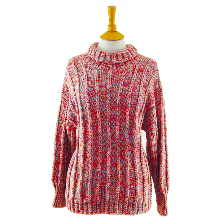 80s Multicolored Turtleneck Sweater