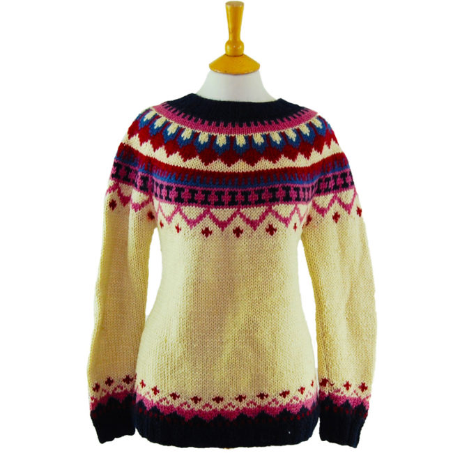 90s Colorful Winter Jumper