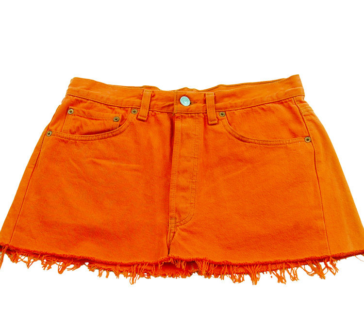 90s Levis Bright Orange Mini Skirt