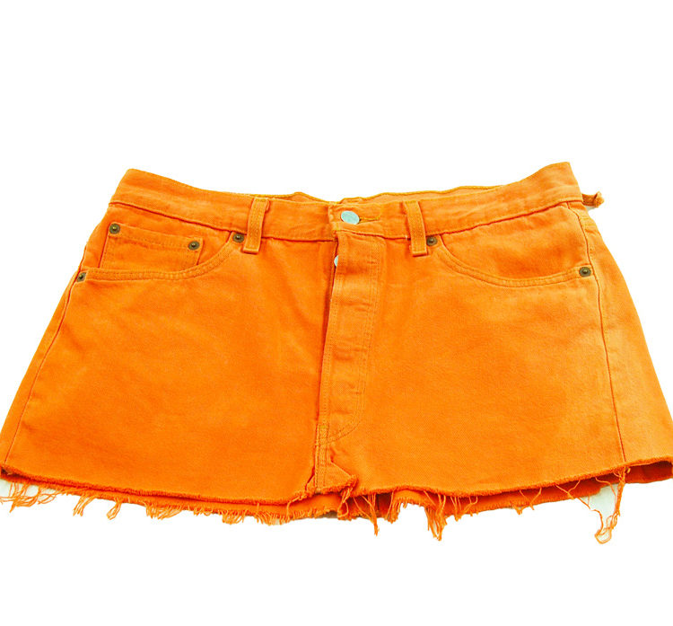 90s Levis Tangerine Coloured Mini Skirt
