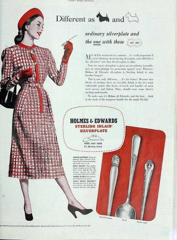 Red, white and black checked tea dress, The Ladies' home journal, 1948 Red, white and black checked tea dress, The Ladies' home journal, 1948