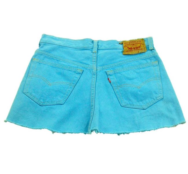 back of 90s Baby Blue Denim Mini Skirt
