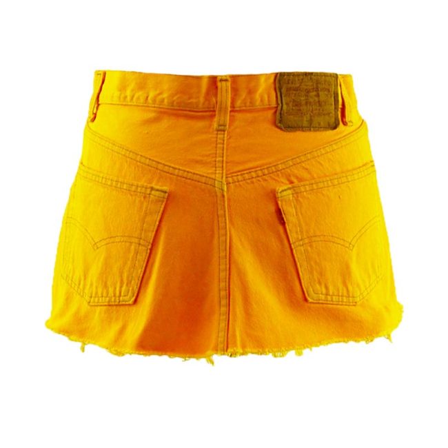 back of Levis 90s Canary Yellow Skirt