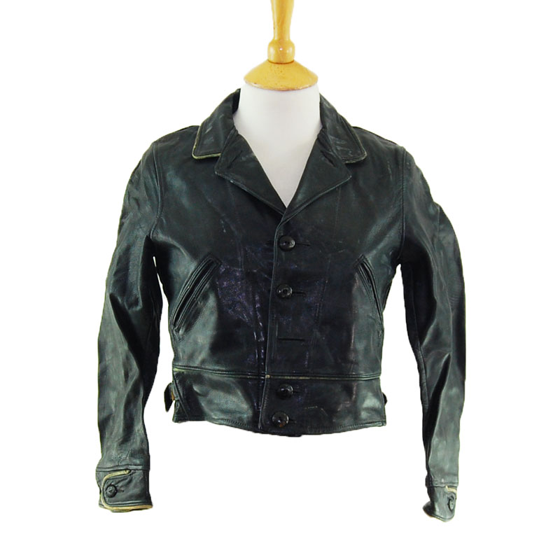 1940s Womens Leather Jacket - 6 - Blue 17 Vintage Clothing