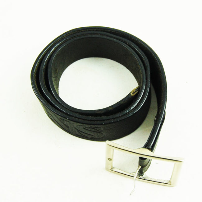 80s Mens Black Leather Belt