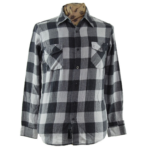 90s Grey And White Flannel Shirt