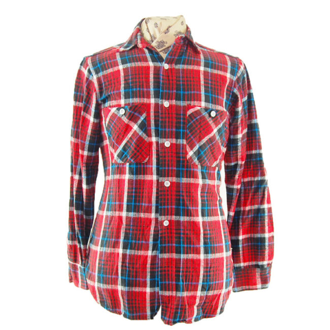 90s Red and Blue Flannel Shirt