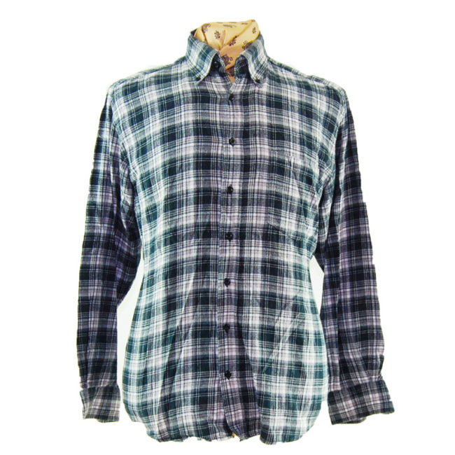 90s Retro Grunge Plaid Flannel Shirt