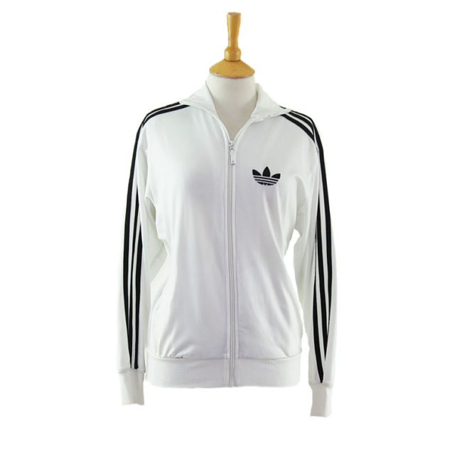 Vintage White Adidas Zip Up Jacket