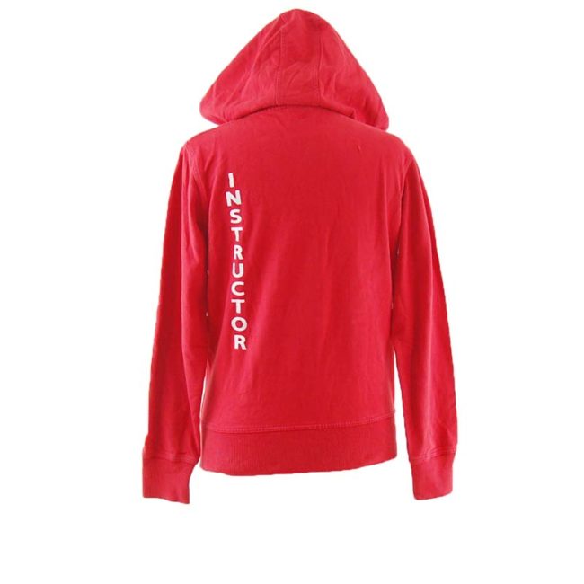 back of Red Erima Fitness Zip Up Hoodie