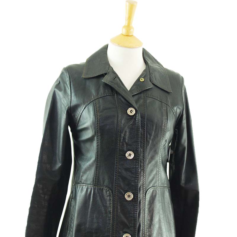 close up of 70s Authentic Vintage Leather Jacket