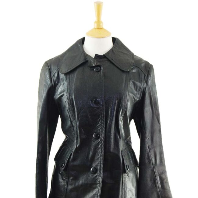 close up of 70s Free Line Leather Jacket
