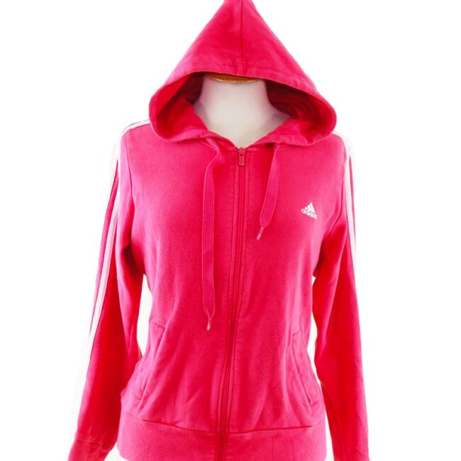 close up of Oversized Pink Zipper Hoodie