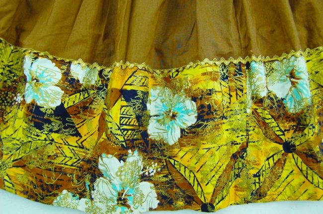 pattern of 70s Oriental Style Cotton Full Skirt