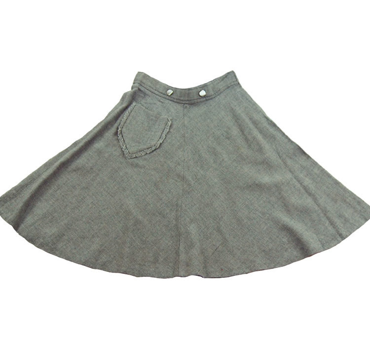 50s Vintage Grey Mini A-line Skirt