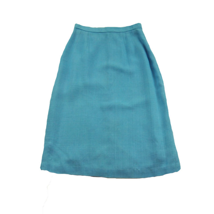 60s Baby Blue Pencil Skirt Petite Sizing