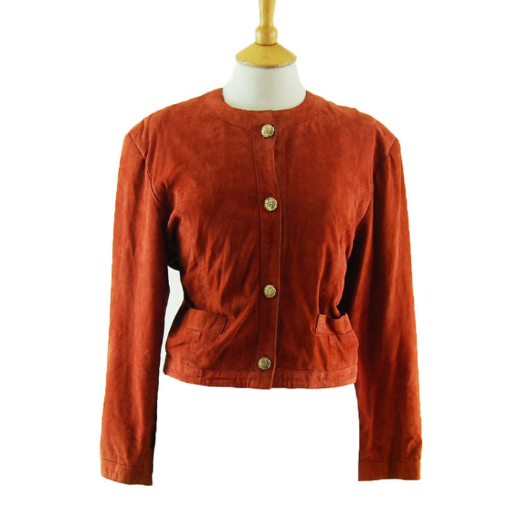 80s Cropped Red Suede Jacket
