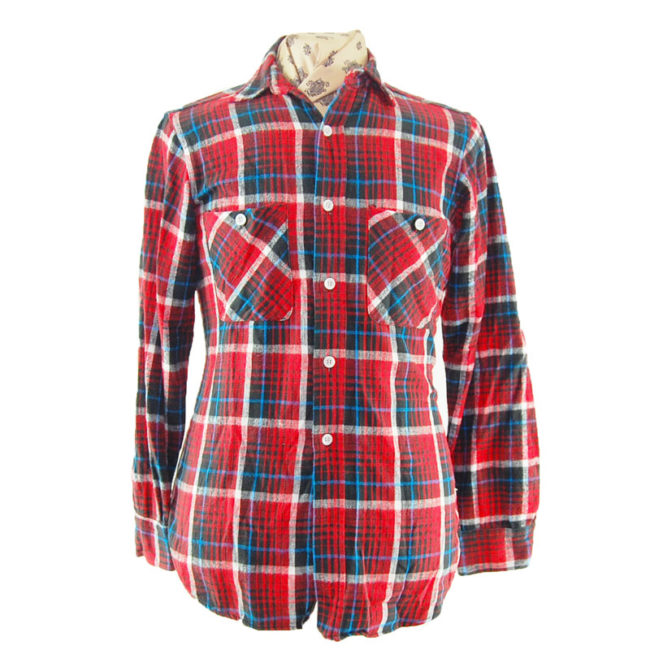 90s Red and Blue Flannel Shirt